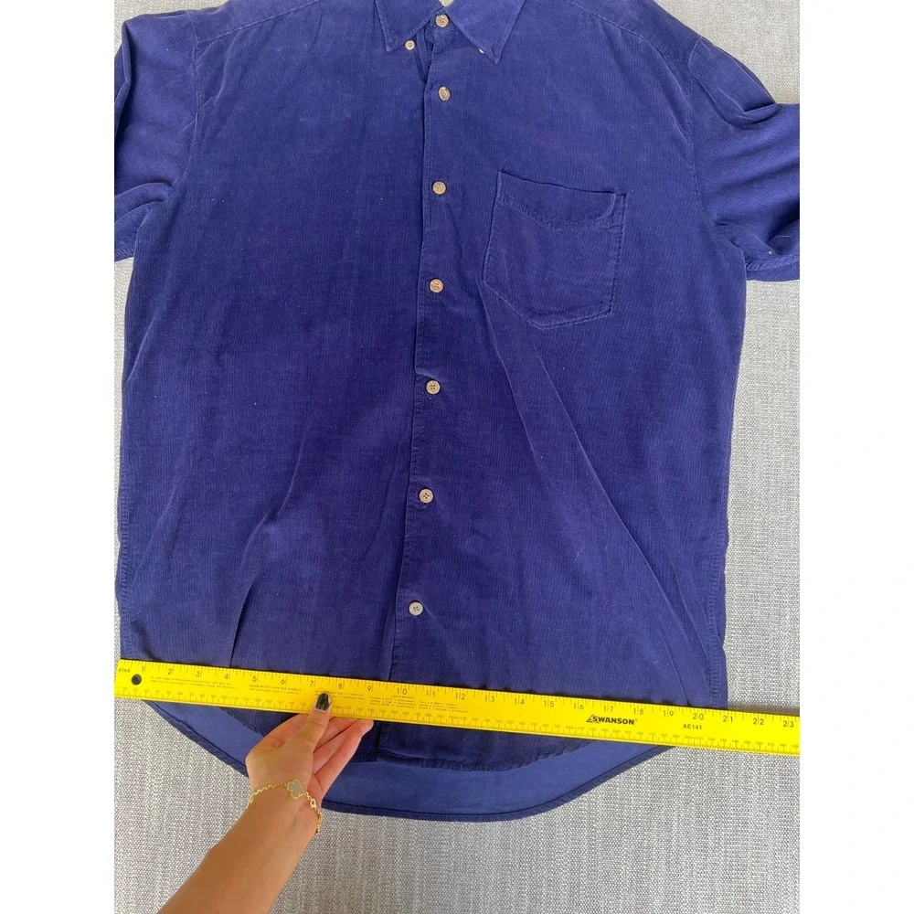 Vintage Banana Republic Corduroy Shirt Mens M Purple Long Sleeve Button Down